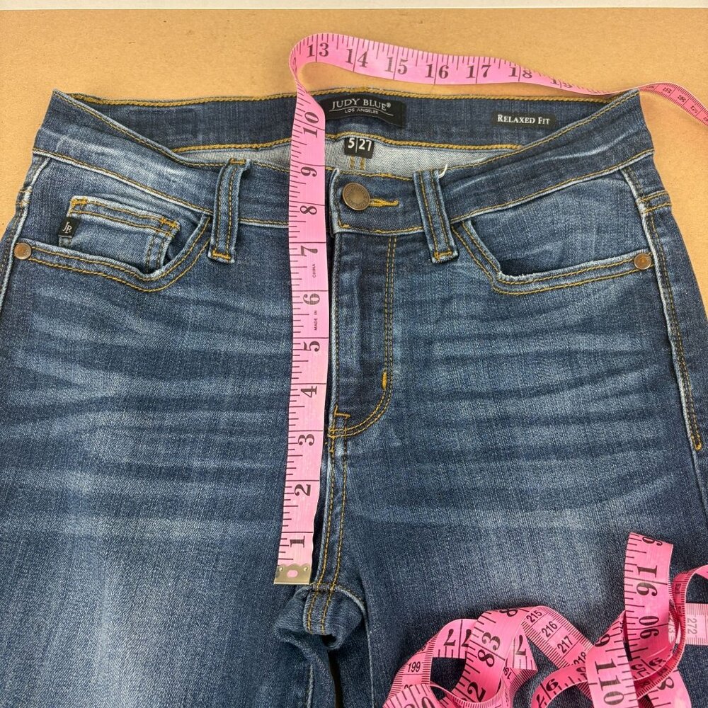 Judy Blue Relaxed Fit Jeans Womens 5/27 Blue Five Pocket Zip Fly Stretch - Picture 5 of 9
